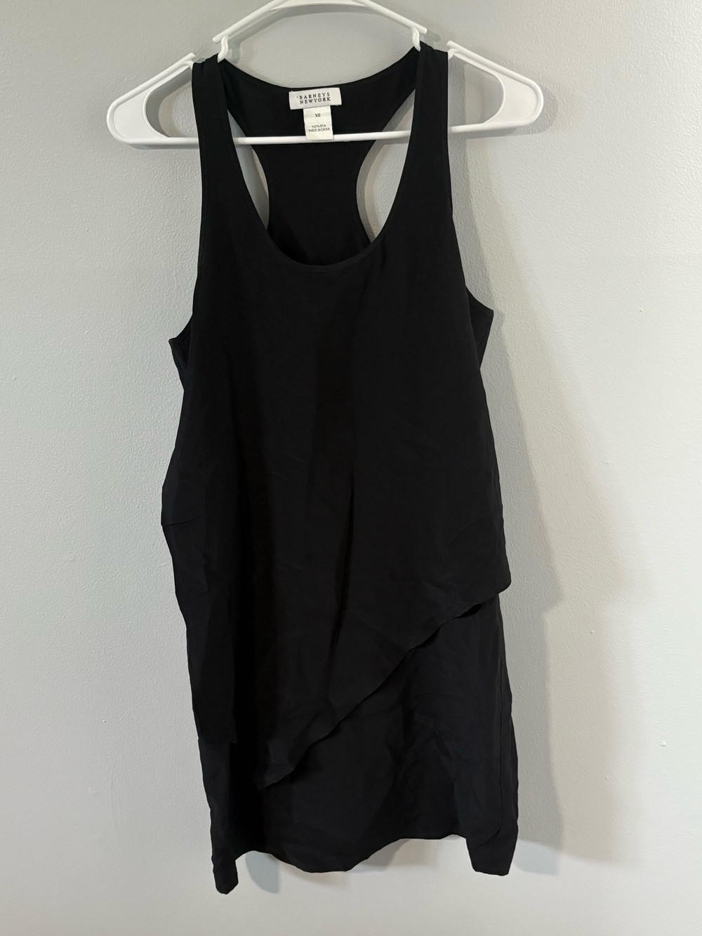 Barney’s New York • 100% Silk Black Asymmetrical Dress - Picture 2 of 4